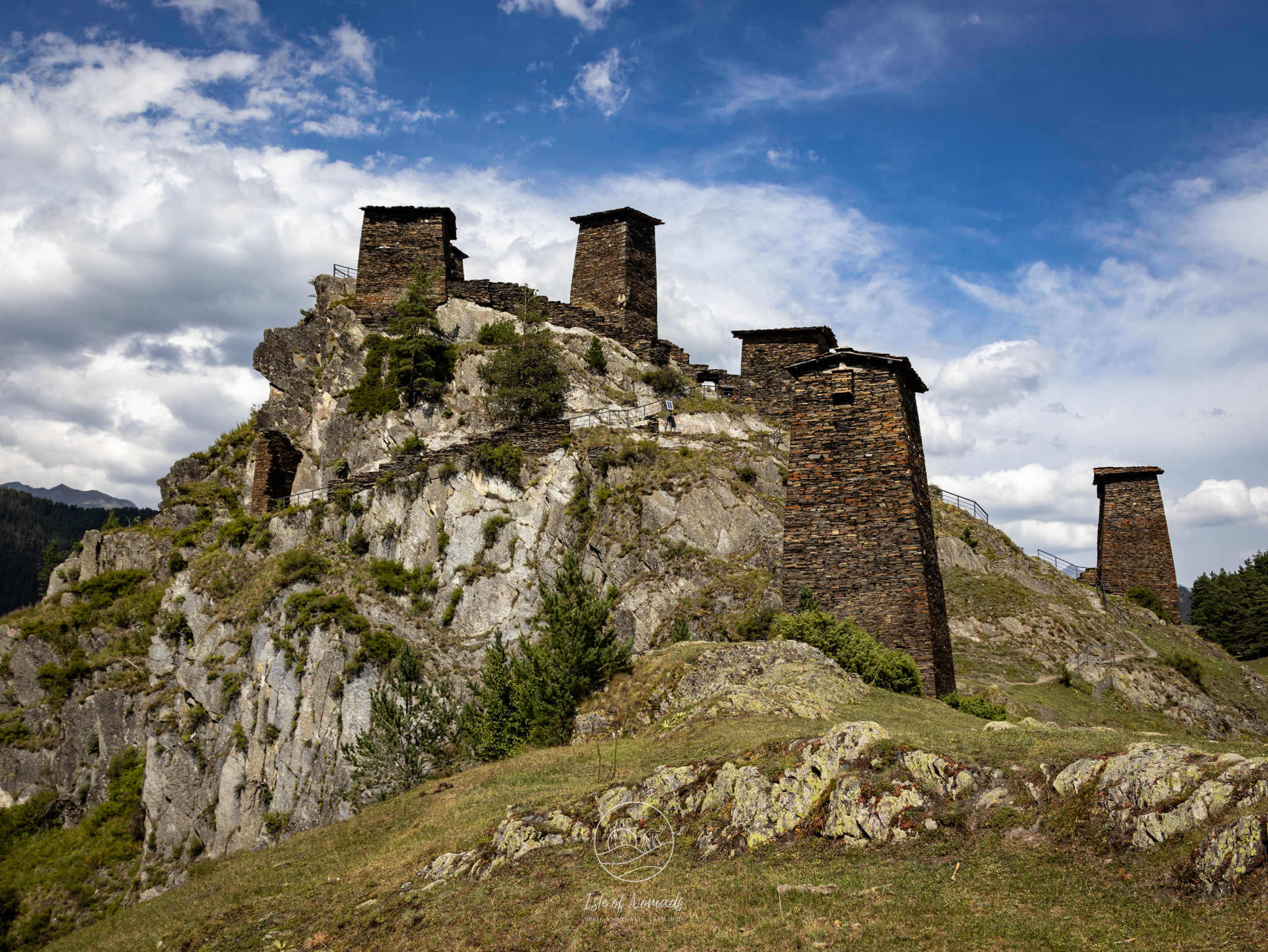 You will spot the fortress of Upper Omalo from afar