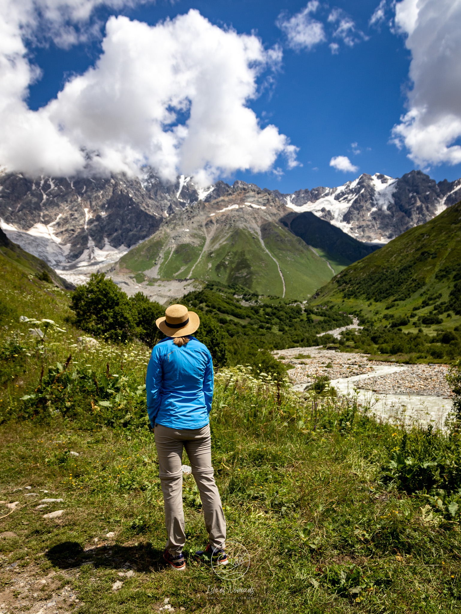 The last part of the hike to Shkhara is done on foot