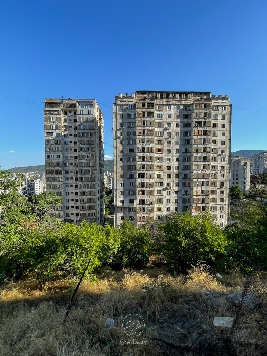 The towers seem to defy laws of physics