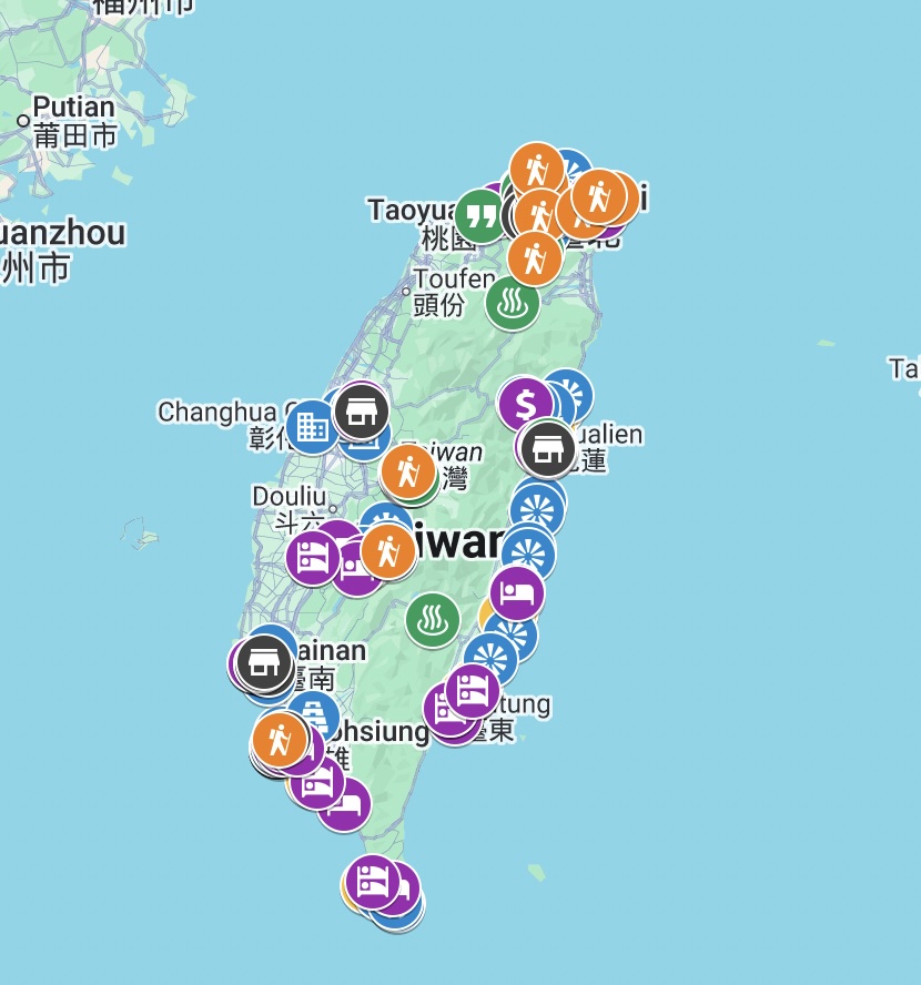Taiwan Travel Map Preview